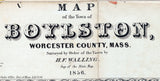 1856 Town Map of Boylston Worcester County Massachusetts
