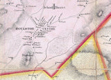 1856 Town Map of Boylston Worcester County Massachusetts