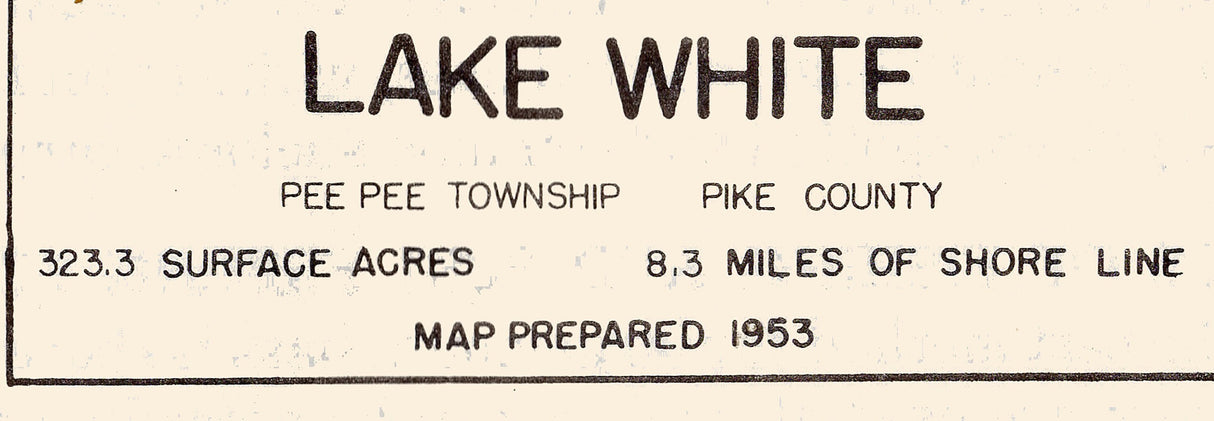 1953 Map of Lake White Pike County Ohio