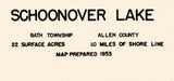 1953 Map of Schoonover Lake Allen County Ohio