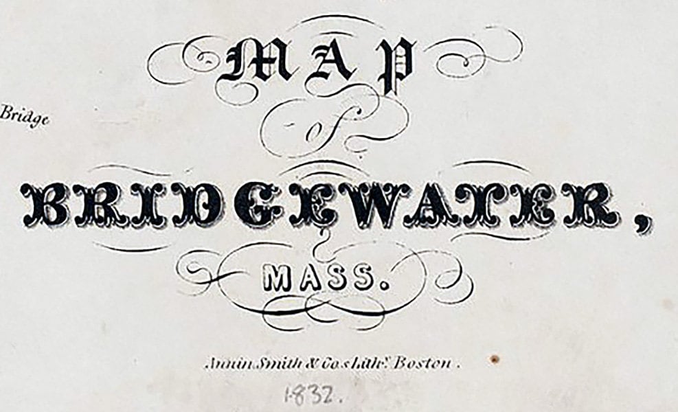 1832 Map of Bridgewater Massachusetts