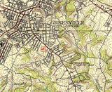 1938 Topo Map of Greenville South Carolina Quadrangle
