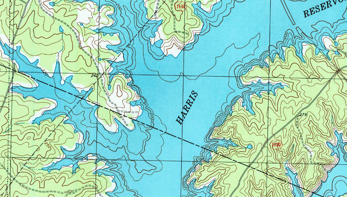 1993 Map of Harris Lake North Carolina