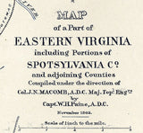 1862 Map of Eastern Virginia and Part of Spotsylvania County