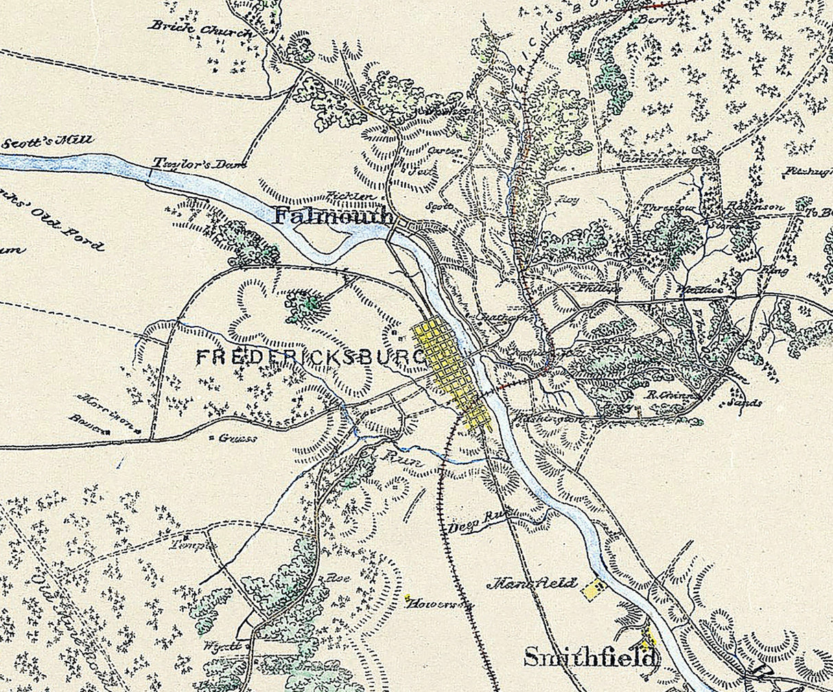 1862 Map of Eastern Virginia and Part of Spotsylvania County