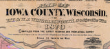 1870 Farm Line Map of Iowa County Wisconsin