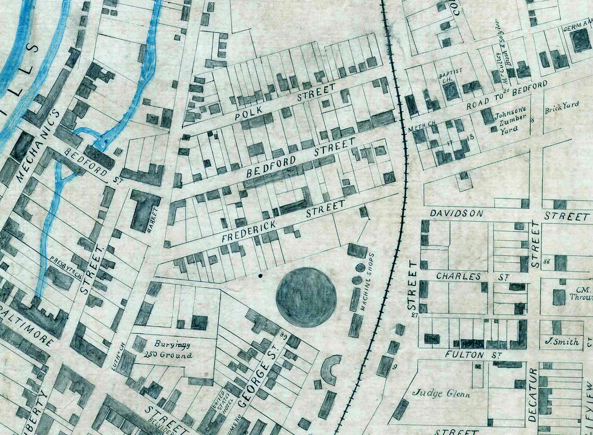 1800s Map of Cumberland Alleghany County Maryland