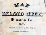 1800s Map of Island City Houston County Minnesota Territory