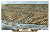 1870 Panoramic Map of Erie Erie County Pennsylvania