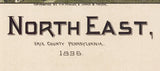 1896 Panoramic Map of North East Erie County Pennsylvania