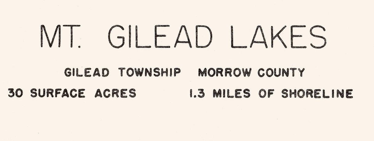1960 Map of Mt Gilead Lakes Morrow County Ohio
