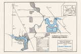 1961 Map of Bucyrus Reservoirs Crawford County Ohio