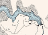 1961 Map of Forked Run Lake Meigs County Ohio