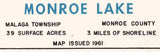 1961 Map of Monroe Lake Monroe County Ohio
