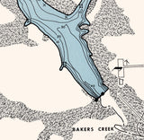 1961 Map of Monroe Lake Monroe County Ohio
