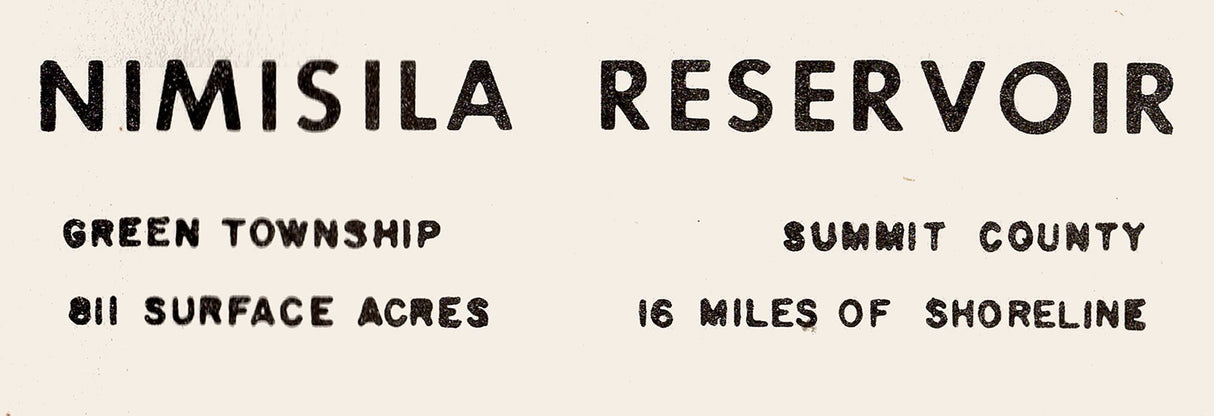 1961 Map of Nimisila Reservoir Summit County Ohio