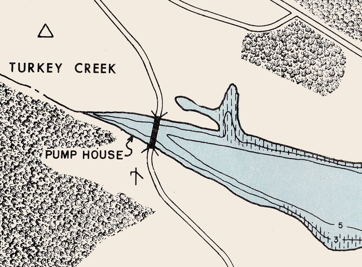 1961 Map of Roosevelt Lake Scioto County Ohio