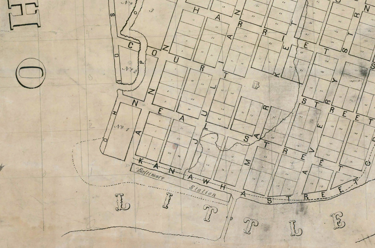 1855 Map of Parkersburg West Virginia