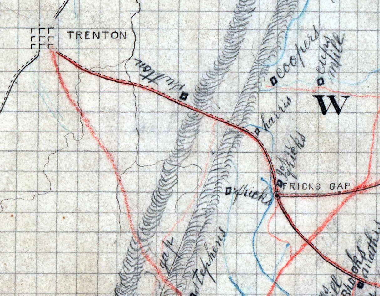 1860s Map of Dade and Walker County Georgia