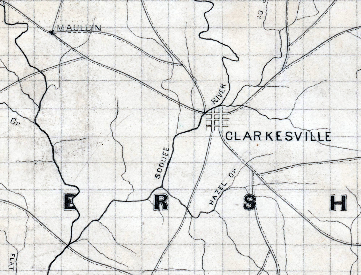 1860s Map of Rabun and Habersham County Georgia