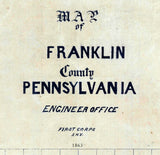 1863 Map of Franklin County Pennsylvania