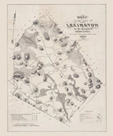 1830 Town Map of Lexington Middlesex County Massachusetts