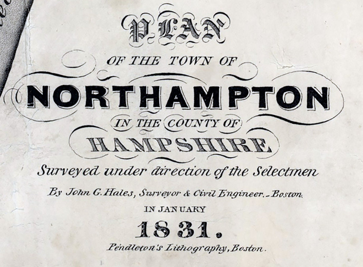 1831 Town Map of Northampton Hampshire County Massachusetts