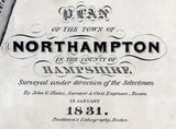 1831 Town Map of Northampton Hampshire County Massachusetts