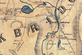 1855 Town Map of Stockbridge & West Stockbridge Berkshire County Massachusetts