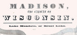 1857 Map of Madison Wisconsin Lake Menona
