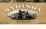1867 Panoramic Map of Madison Wisconsin