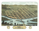 1870 Panoramic Map of Sauk City Sauk County Wisconsin