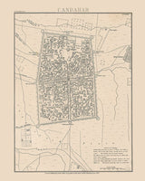 1880 Map of Kandahar Afghanistan