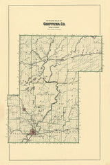 1888 Map of Chippewa County Wisconsin