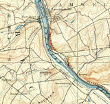 1890 Topo Map of Lambertville Quad Hunterdon and Bucks County