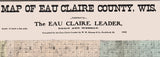 1902 Map of Eau Claire County Wisconsin
