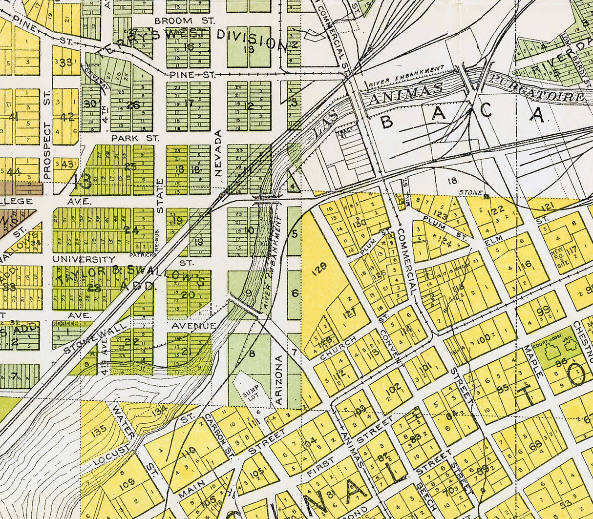 1909 Map of Trinidad Colorado
