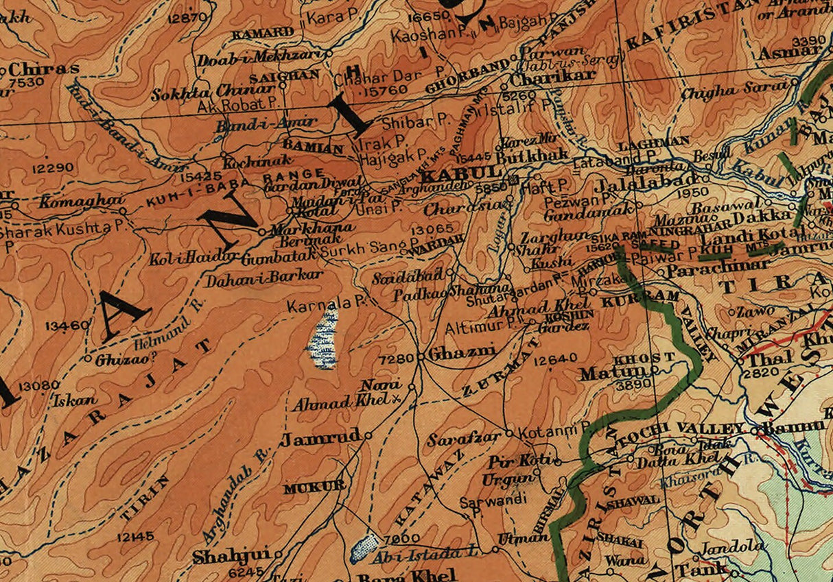 1912 Map of Afghanistan