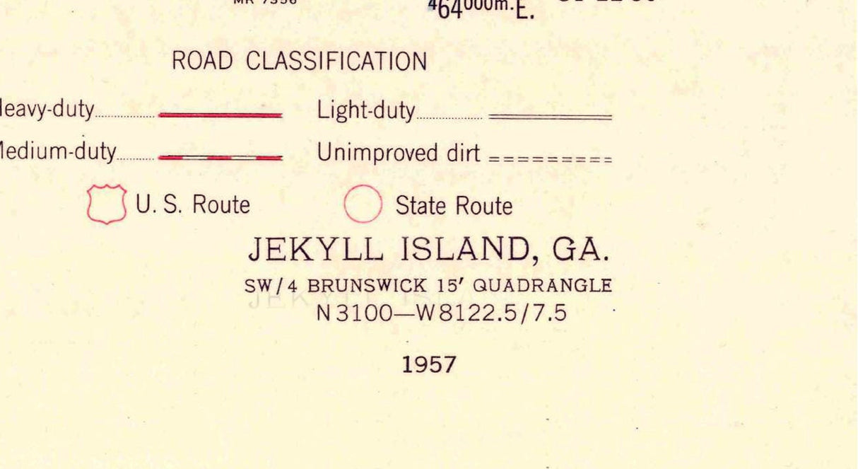 1957 Topo Map of Jekyll Island Georgia Quadrangle