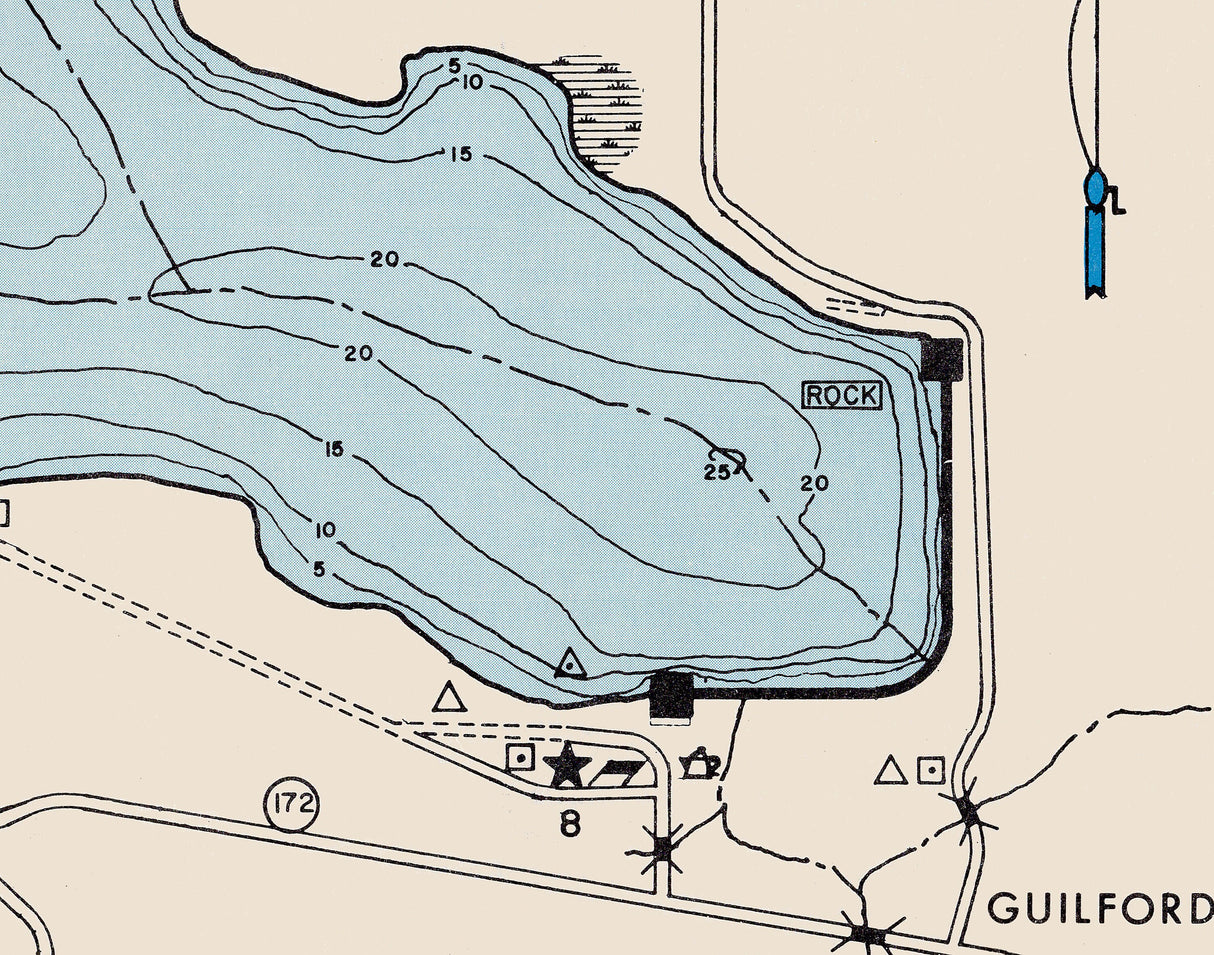 1961 Map of Guilford Lake Columbiana County Ohio