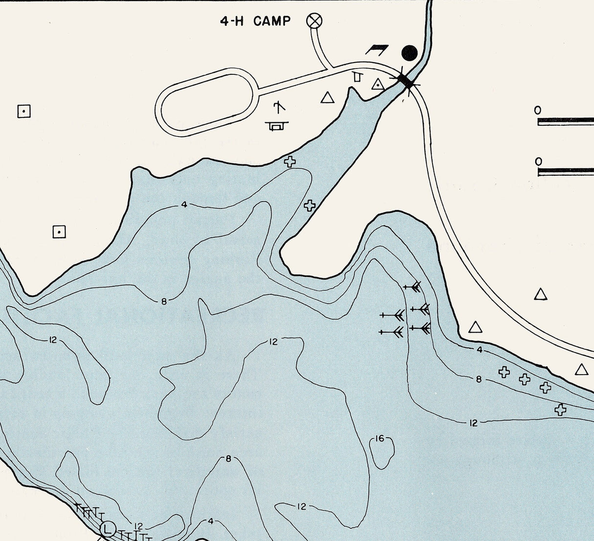 1961 Map of Harrison Lake Fulton County Ohio