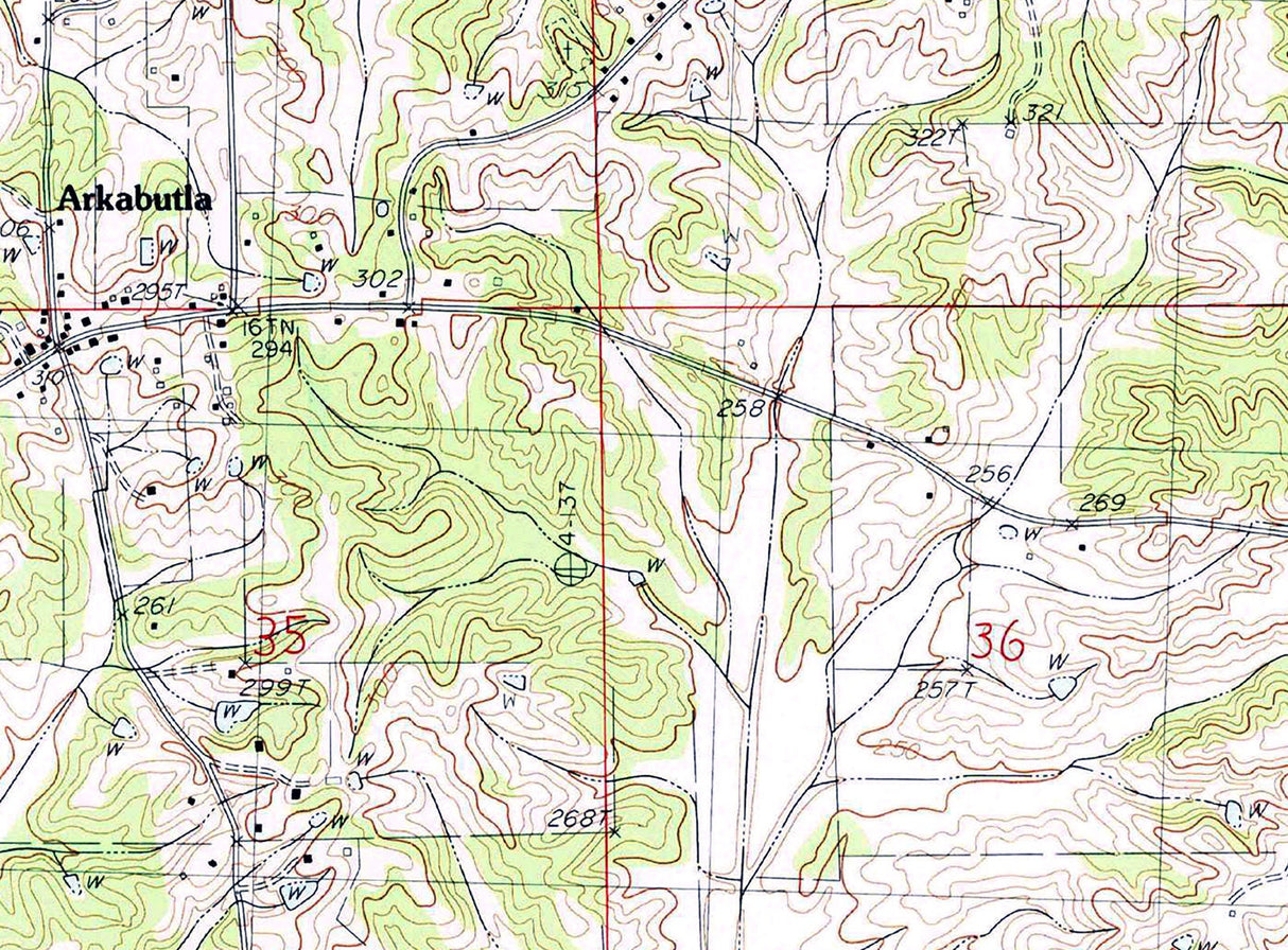 1983 Map of Arkabutla Lake Mississippi