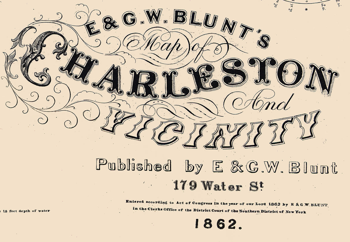 1862 Map of Charleston and Vicinity South Carolina