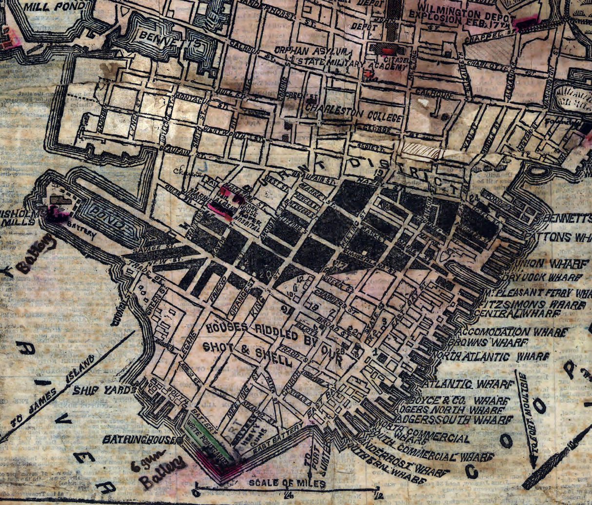 1864 Map of Charleston South Carolina