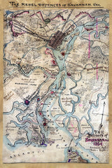 1864 Map of Savannah Georgia