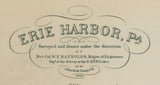 1866 Map of Erie Harbor Presque Isle PA Lake Erie