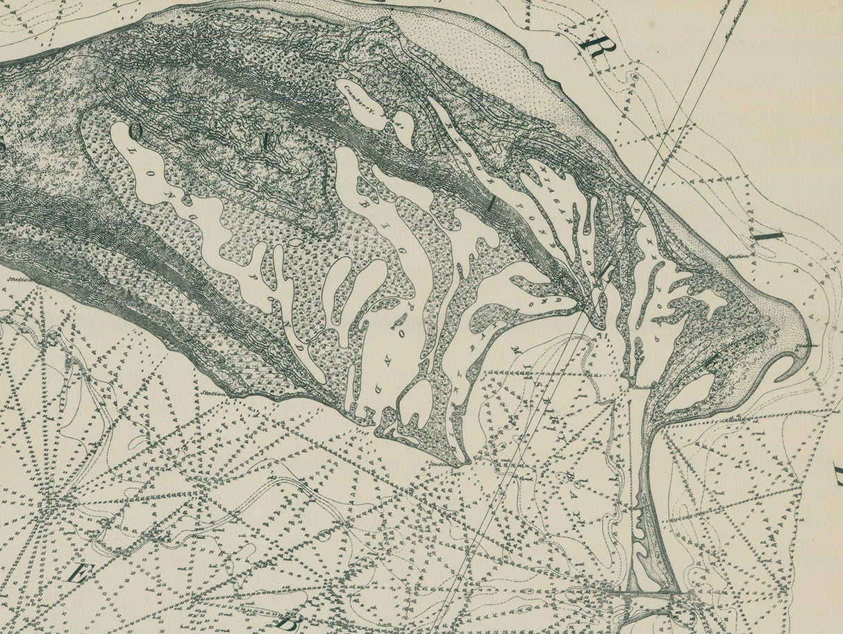 1866 Map of Erie Harbor Presque Isle PA Lake Erie