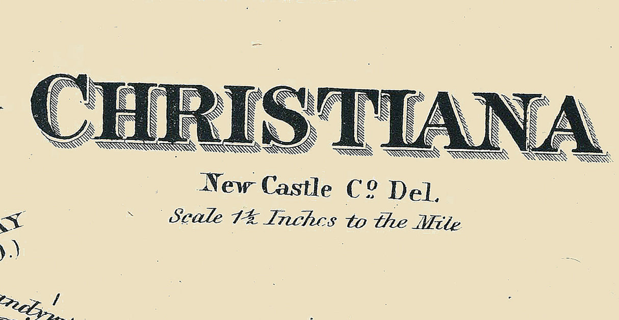 1868 Map of Christiana New Castle County Delaware