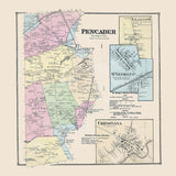 1868 Map of Pencader New Castle County Delaware
