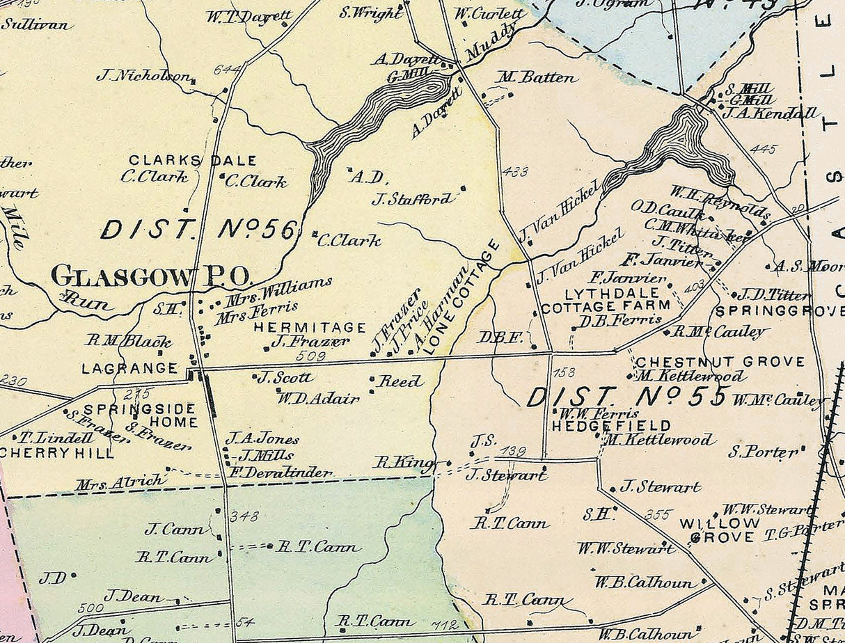1868 Map of Pencader New Castle County Delaware